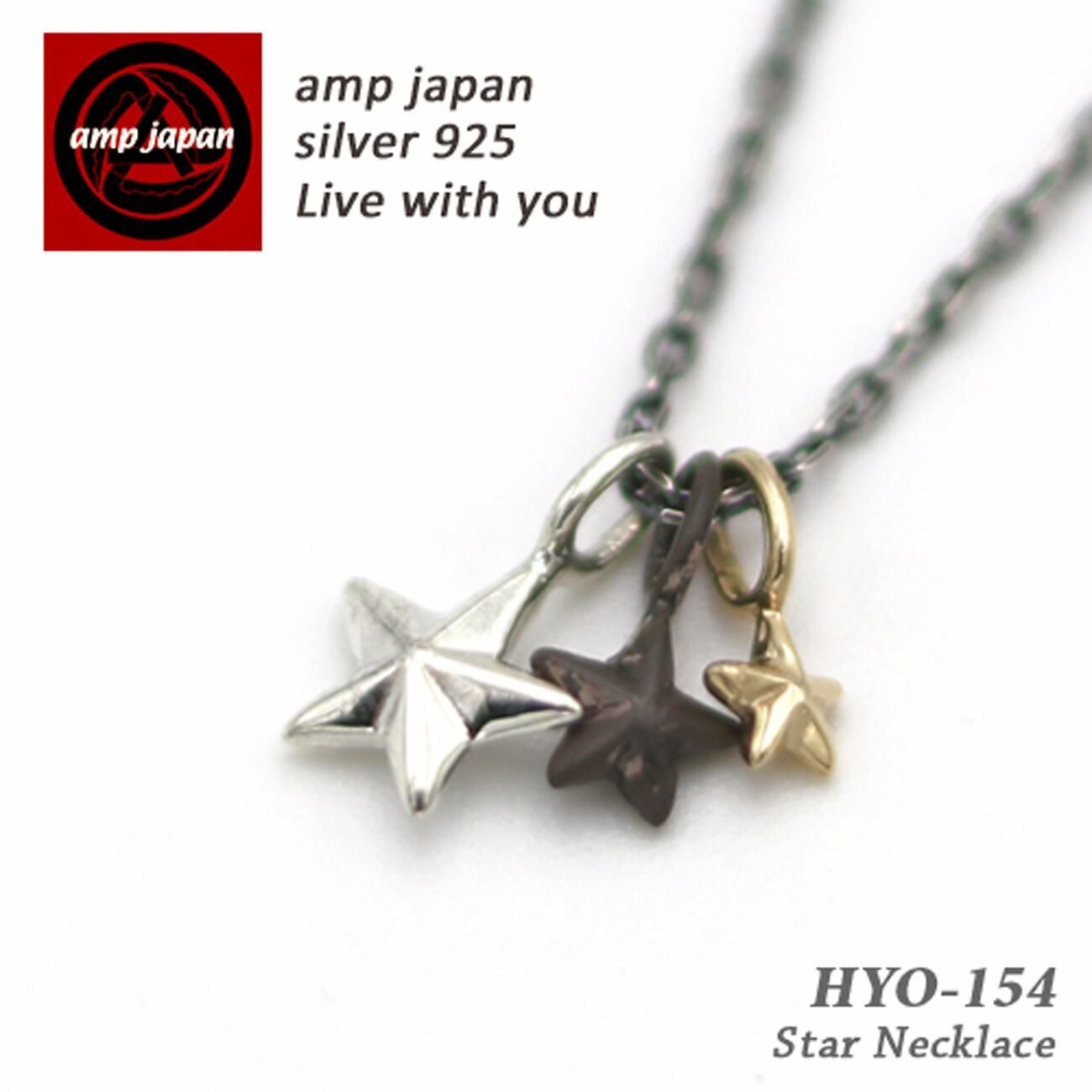 amp japan/アンプジャパン 3連スターネックレス 『 Tricolor Star NC