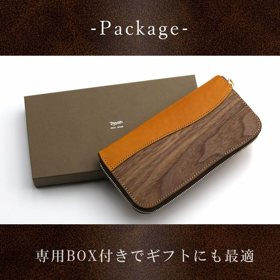 VARCO REAL WOOD/ヴァ－コ リアル ウッド ラウンドジップウォレット