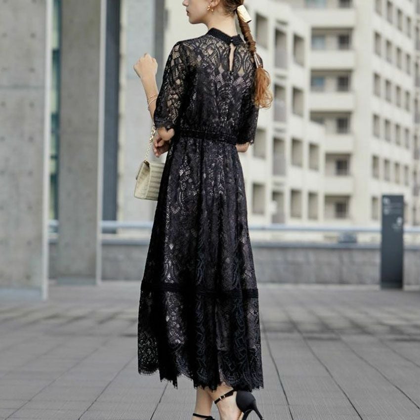 Dorry Doll/ドリードール 配色レース×ハシゴレース切り替えワンピース