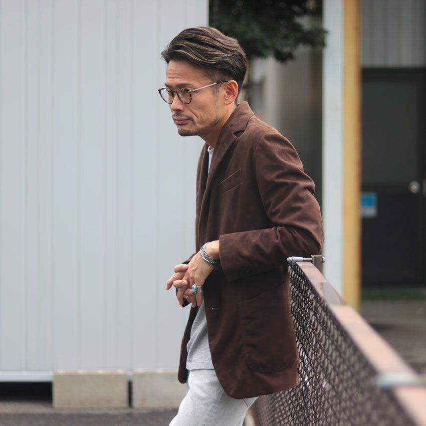 Shunal スウェードテーラードジャケット GOAT SUEDE BSN ブラウン