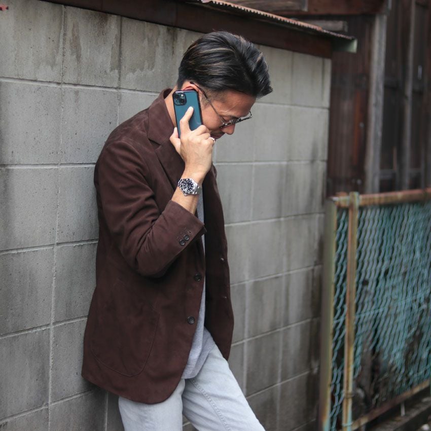 Shunal スウェードテーラードジャケット GOAT SUEDE BSN ブラウン