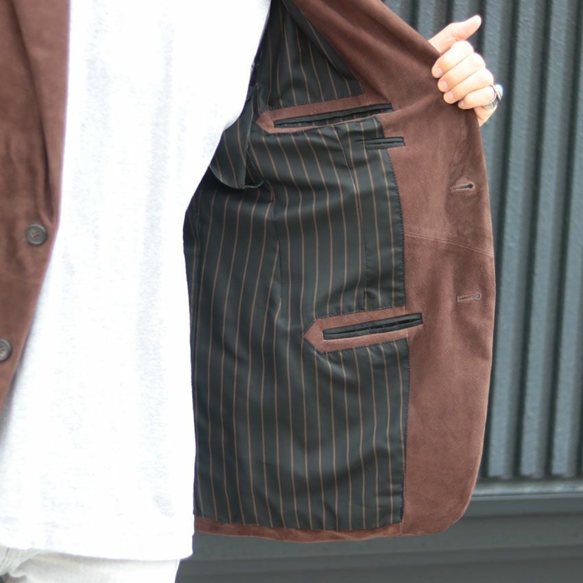 Shunal スウェードテーラードジャケット GOAT SUEDE BSN ブラウン