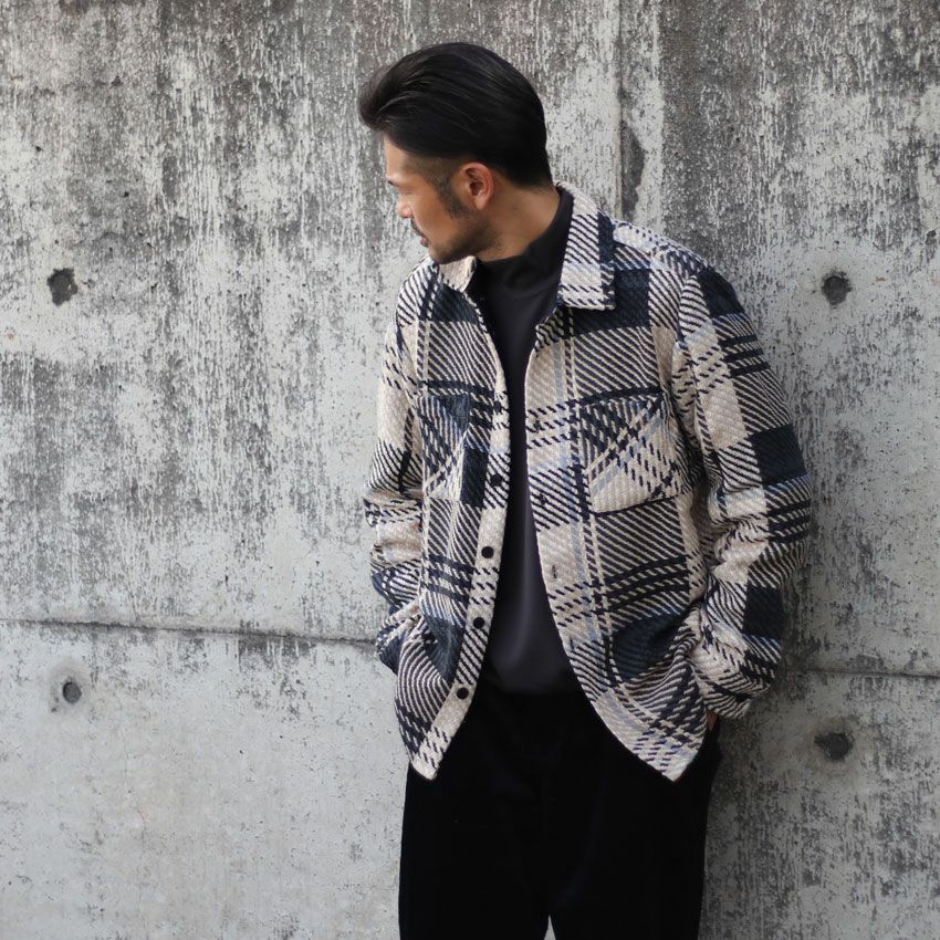 wax london/ワックスロンドン チェック柄CPOジャケット AW23-OSH-WHI 