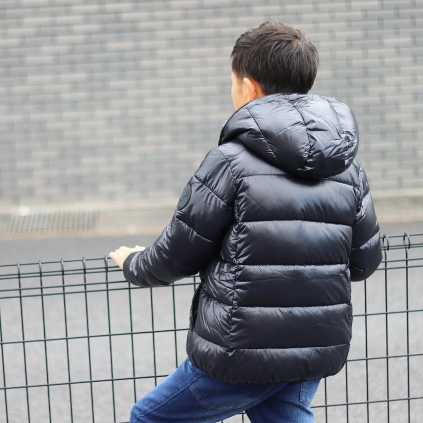 美品　セーブザダック　キッズ　ダウン　140cm 150cm 12歳　ネイビー SAVE THE DUCK/セイブザダック 【KIDS】裏ボアフードダウンジャケット