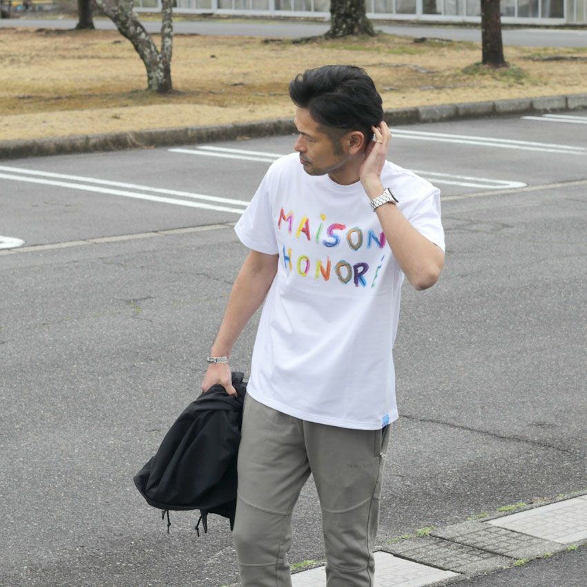 MAISON HONORE/メゾンオノレ カラフルロゴプリントTee Justine