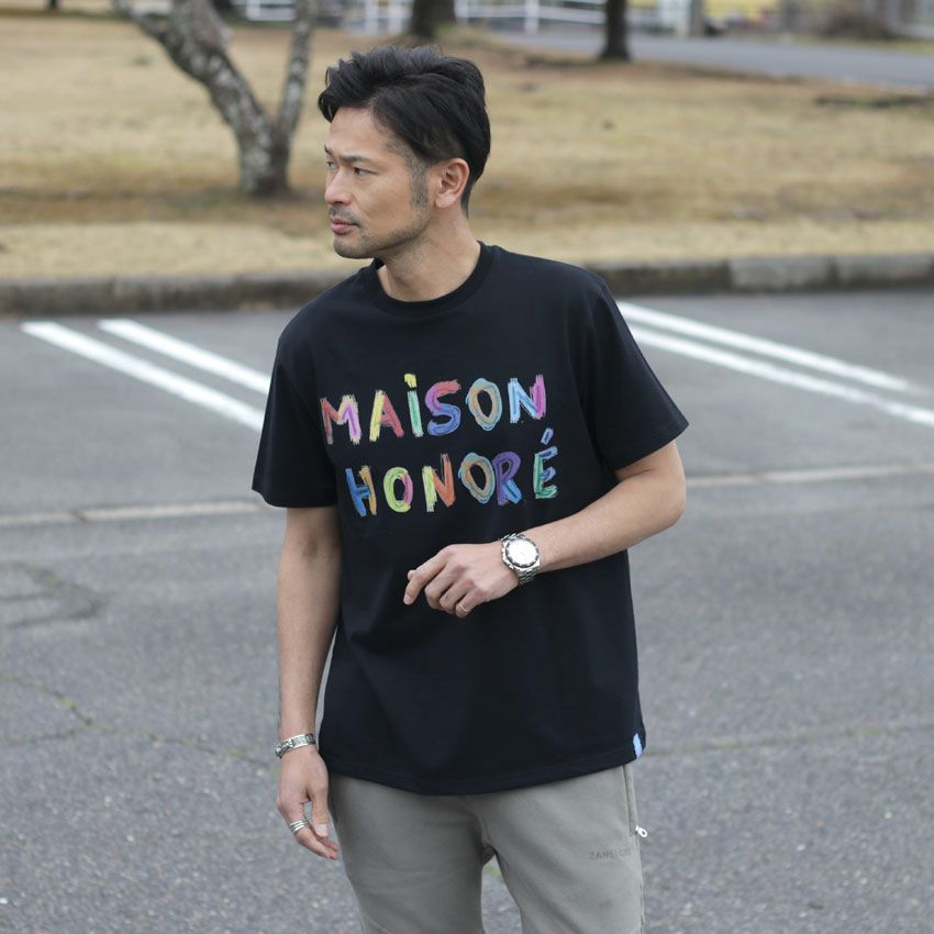 MAISON HONORE/メゾンオノレ カラフルロゴプリントTee Justine