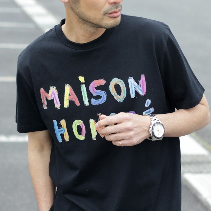 メゾンオノレ　Tシャツ Lサイズ MAISON HONORE/メゾンオノレ カラフルロゴプリントTee Justine