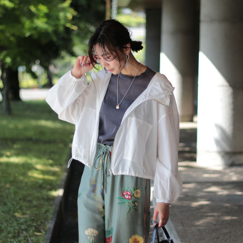 CLOCHE/クロッシェ モックフード綿ローンshortブルゾン 412-85714