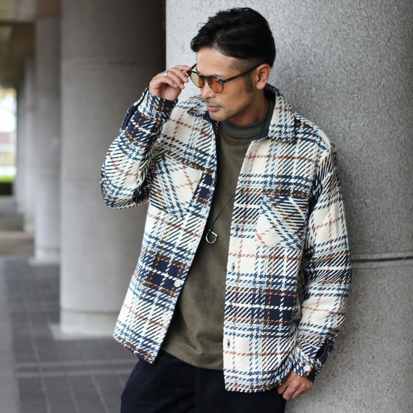 wax london/ワックスロンドン チェック柄ホワイティングオーバーシャツ