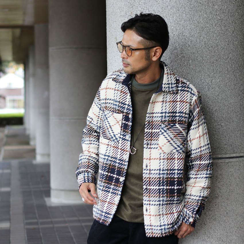 wax london/ワックスロンドン チェック柄ホワイティングオーバーシャツ