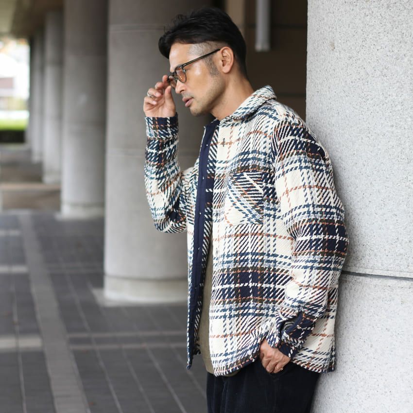 wax london/ワックスロンドン チェック柄ホワイティングオーバーシャツ