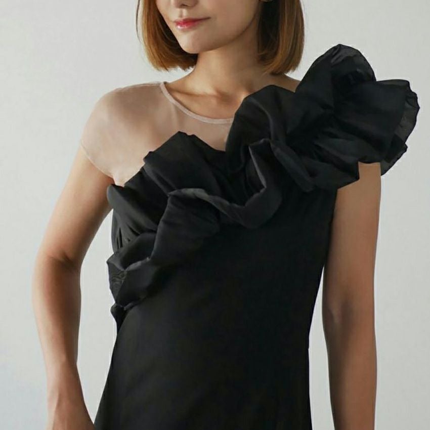 My shawty/マイシャウティー shiny frill dress a2405001 | Shunal