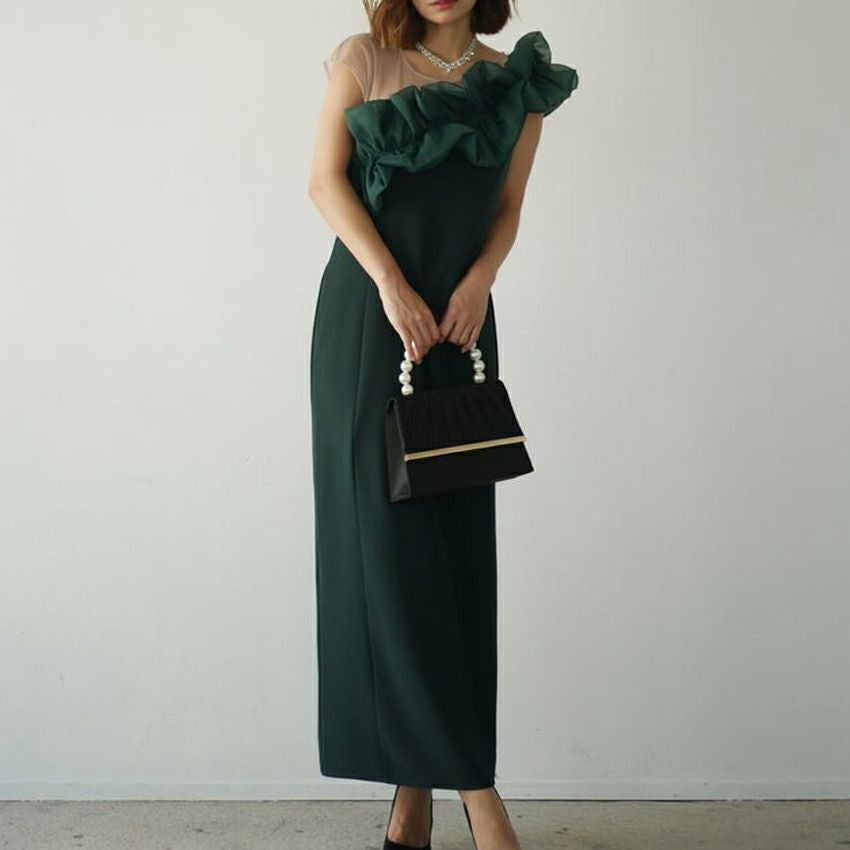 My shawty/マイシャウティー shiny frill dress a2405001 | Shunal