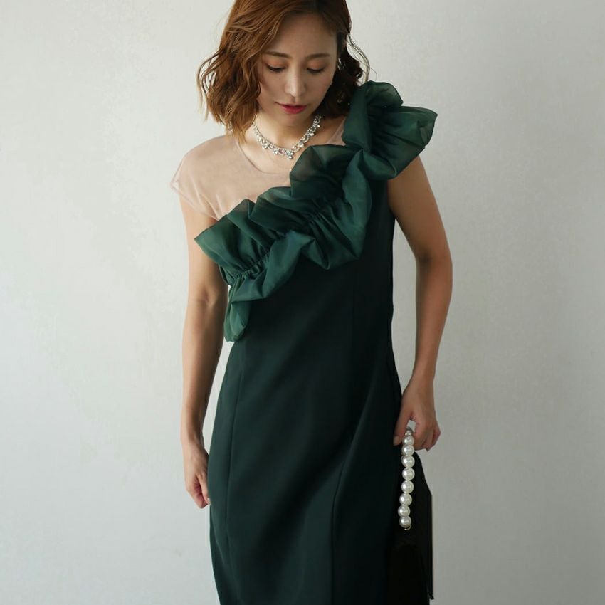 My shawty/マイシャウティー shiny frill dress a2405001 | Shunal