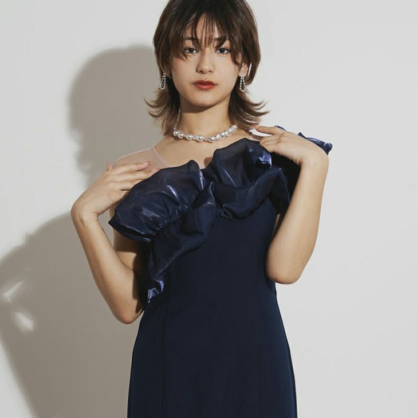 My shawty shiny frill dress グリーン FREE SHINY FRILL DRESS – My