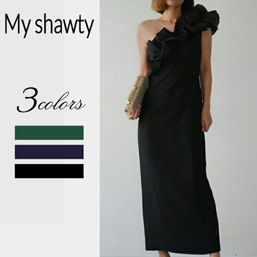 My shawty/マイシャウティー shiny frill dress a2405001 | Shunal