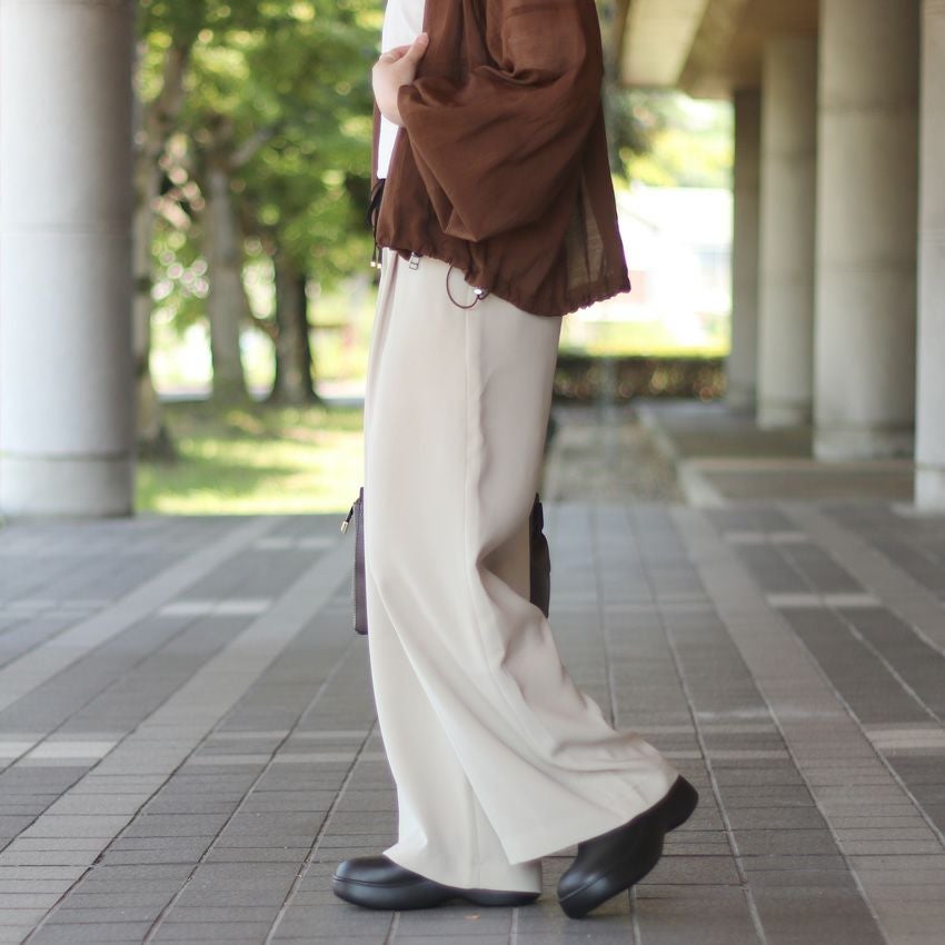 trois/トロワ ダブルクロスセミワイドパンツ T256-87014 ワイドパンツ