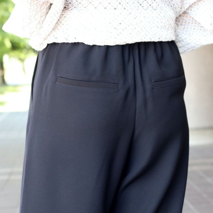 trois/トロワ ダブルクロスセミワイドパンツ T256-87014 ワイドパンツ