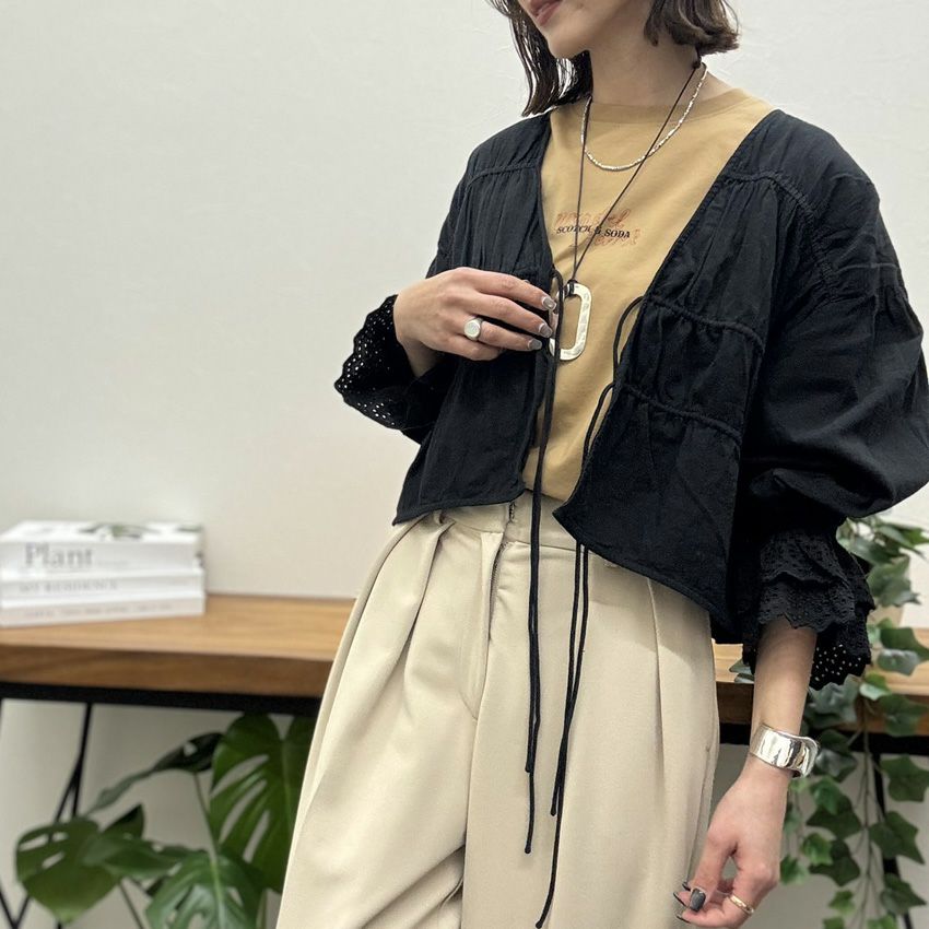 anuke/アンヌーク Vneck Lace Blouse 62510408 シャツ ブラウス V