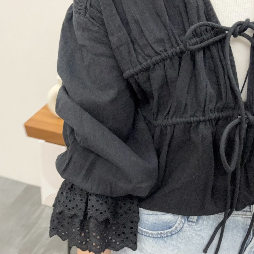 anuke/アンヌーク Vneck Lace Blouse 62510408 シャツ ブラウス V