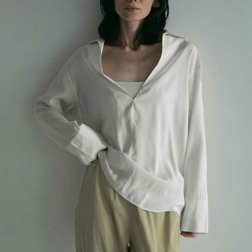anuke/アンヌーク Skipper Sheer Shirts スキッパーシアーシャツ
