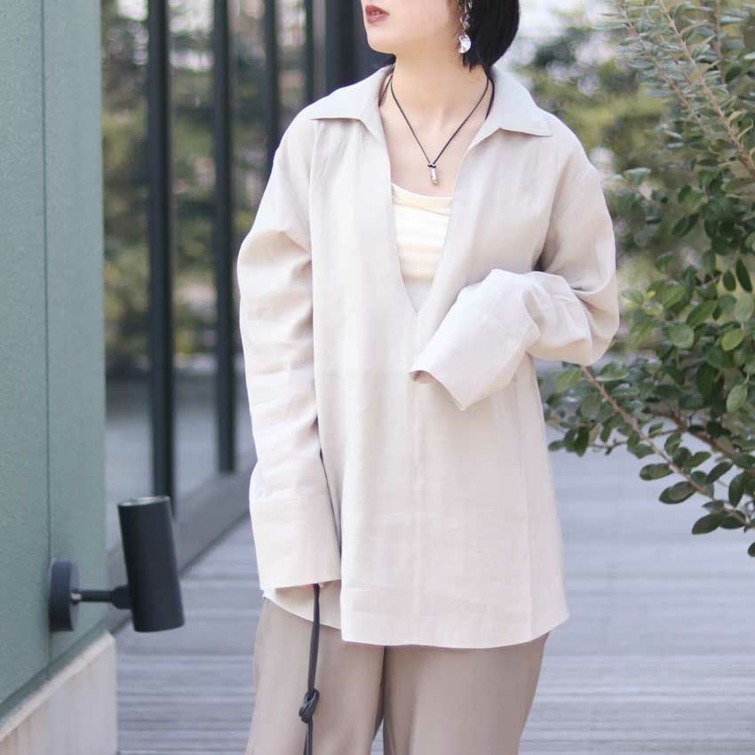 anuke/アンヌーク Skipper Sheer Shirts スキッパーシアーシャツ