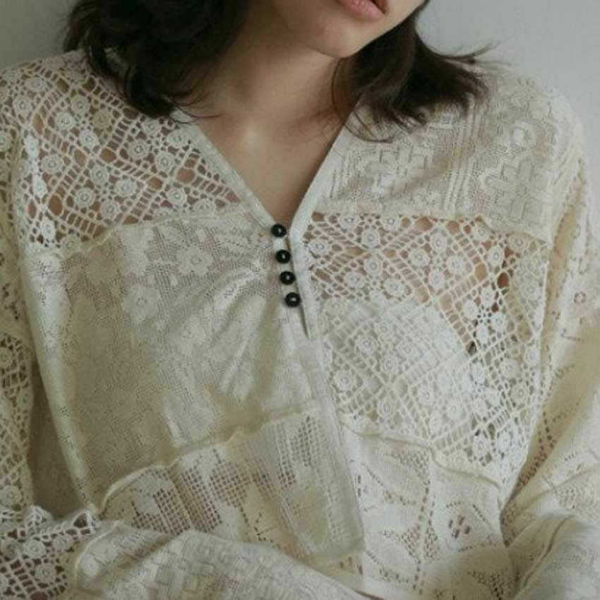 anuke/アンヌーク Patchwork Lace Cardigan 62510403 カーディガン