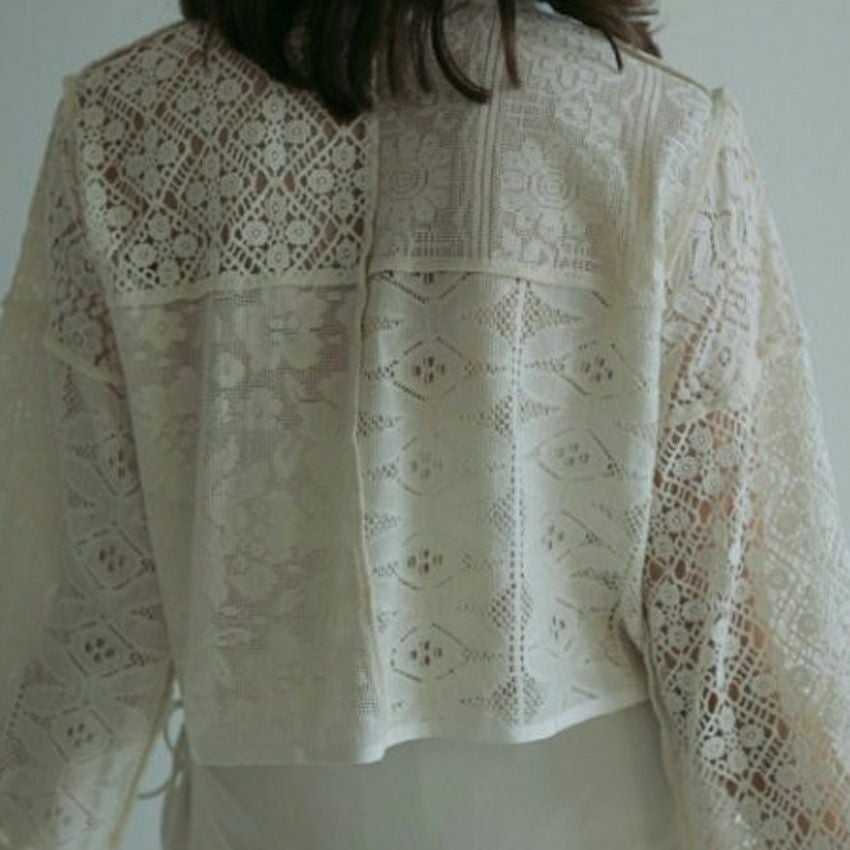 anuke/アンヌーク Patchwork Lace Cardigan 62510403 カーディガン