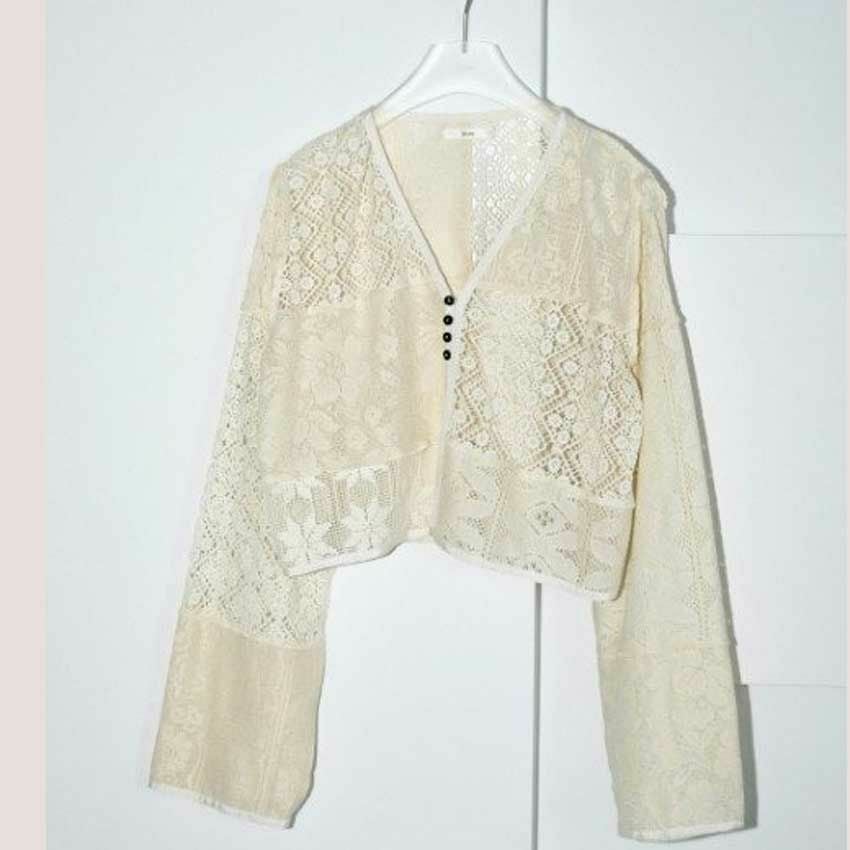 anuke/アンヌーク Patchwork Lace Cardigan 62510403 カーディガン