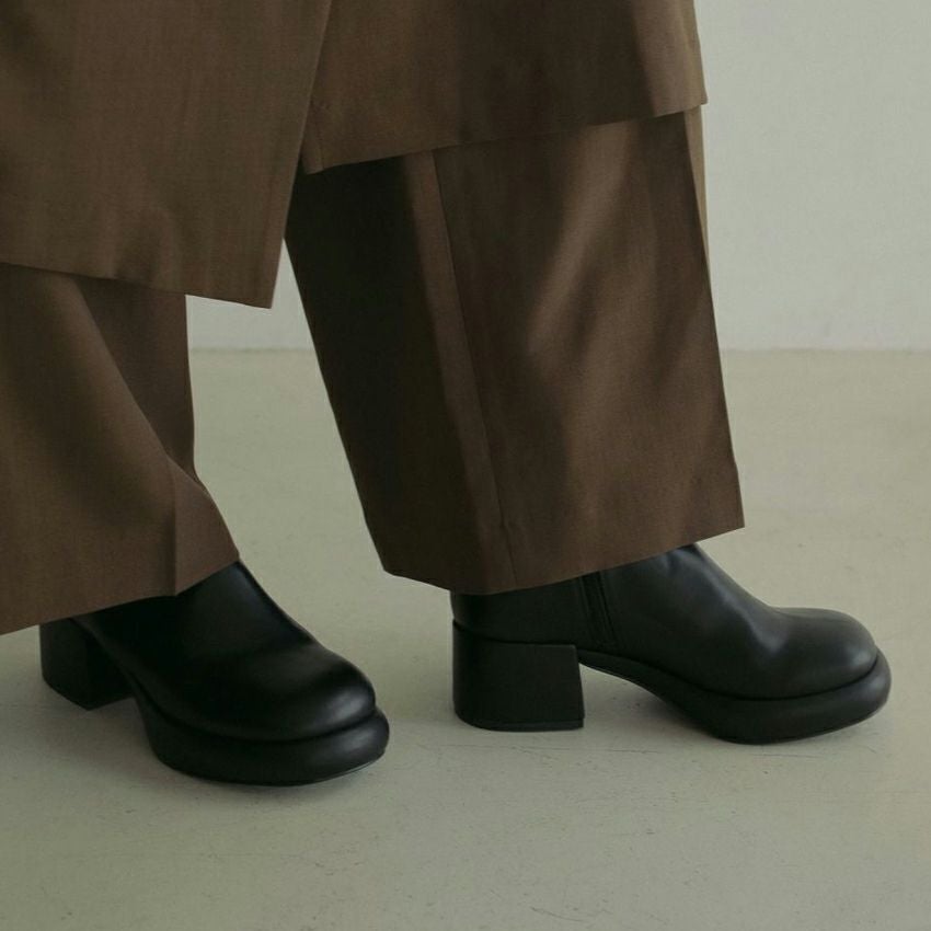 anuke/アンヌーク Round Leather Boots 62421097 ラウンドブーツ