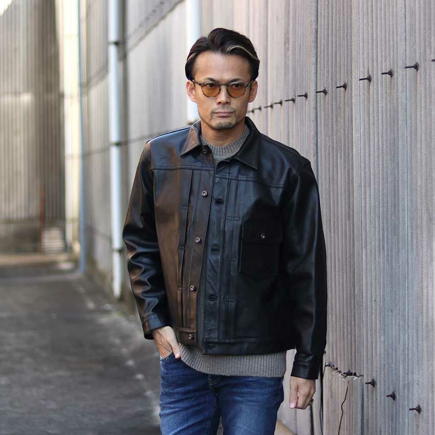 Schott ショット シープレザー 1st トラッカージャケット 782-3950128