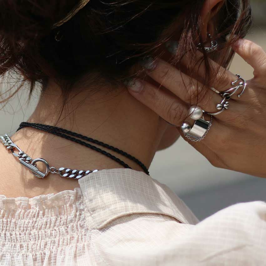 ＊Sea'ds mara シーズマーラ レイヤーリングシルバー 袋あり 完売＊ Sea'ds mara/シーズマーラ Chain layer ring 25A2-24 アクセサリー