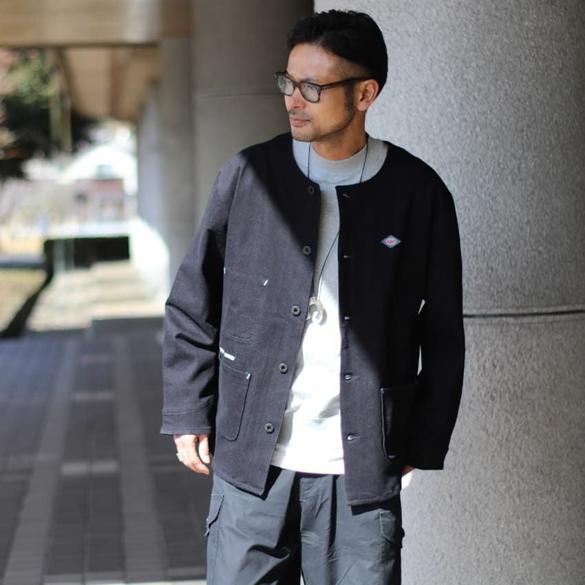 ROARK REVIVAL/ロアークリバイバル ノーカラーデニムシャツ RJJ1104