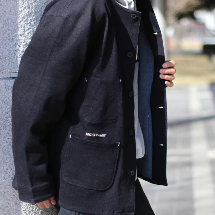 ROARK REVIVAL/ロアークリバイバル ノーカラーデニムシャツ RJJ1104