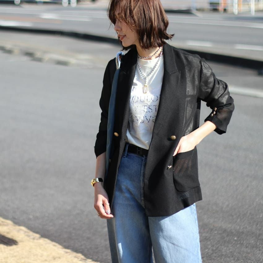Dignite Collier/ディニテコリエ メッシュテーラードジャケット TK