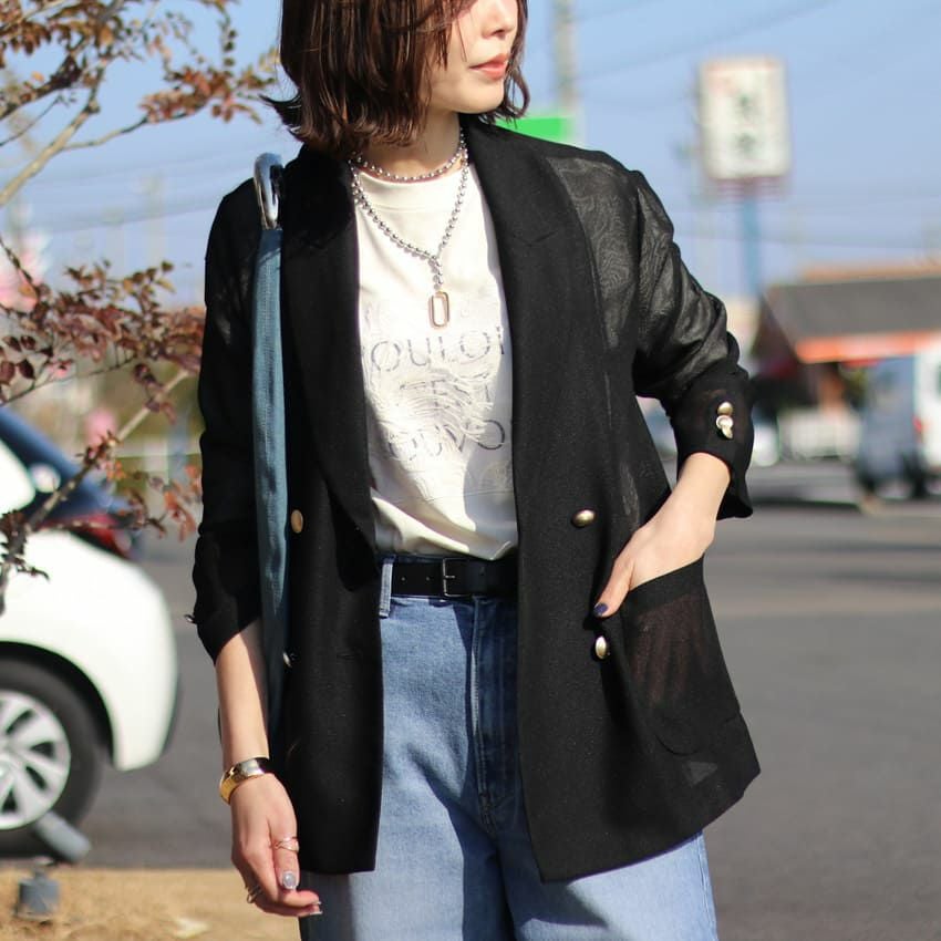 Dignite Collier/ディニテコリエ メッシュテーラードジャケット TK