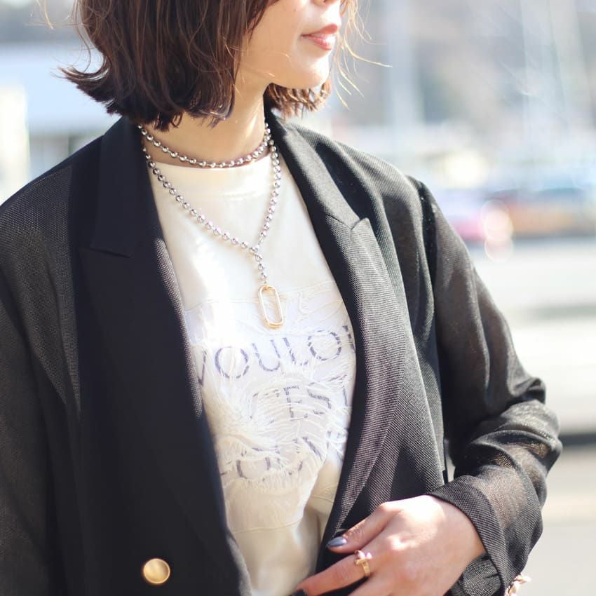 Dignite Collier/ディニテコリエ メッシュテーラードジャケット TK