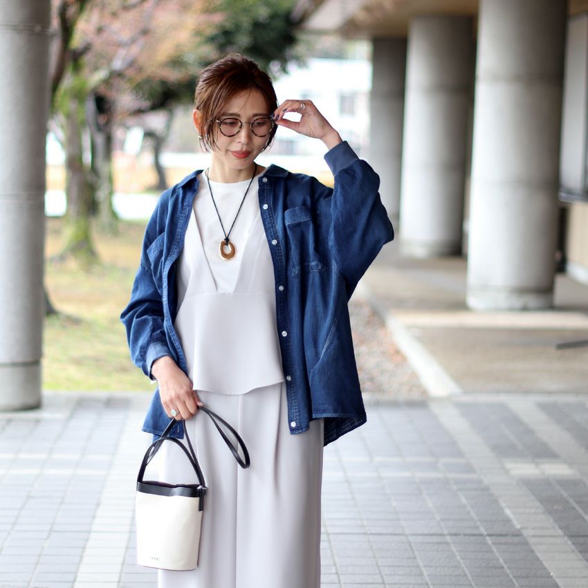 Dignite Collier/ディニテコリエ シアーデニムシャツ TEM-80254207