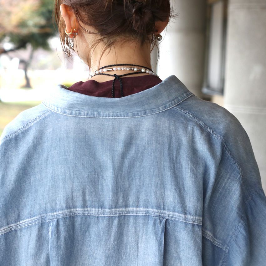 Dignite Collier/ディニテコリエ シアーデニムシャツ TEM-80254207