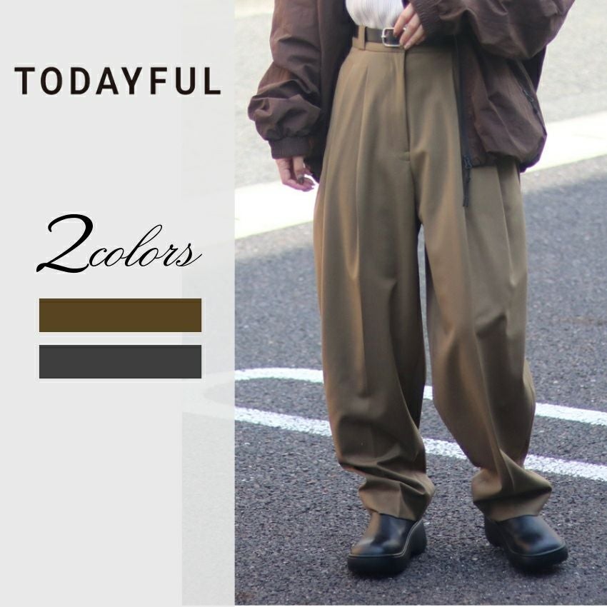 TODAYFUL /トゥデイフル Tapered Tuck Trousers 12520710 テーパード