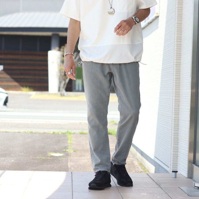 極美品　YANUK ヤヌーク　リネン混　リゾートジーンズ　M 涼感イージーパンツ YANUK/ヤヌーク リゾートジーンズ 57251115 イージーパンツ 夏用 薄い