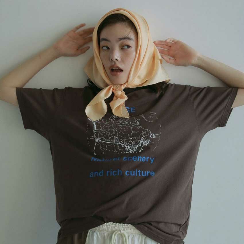 anuke/アンヌーク Oversize Print T-shirts 62510619 ロゴTシャツ