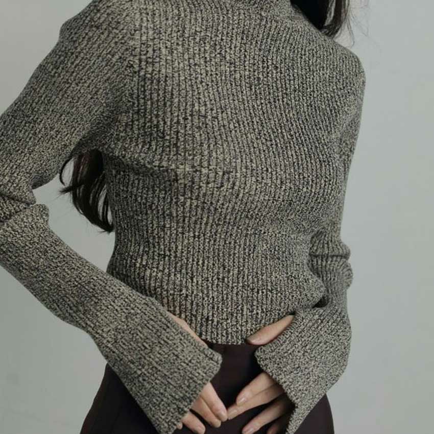 トップス anuke Slit Turtle Knit mix anuke/アンヌーク Slit Turtle Knit 62520530 トップス | Shunal