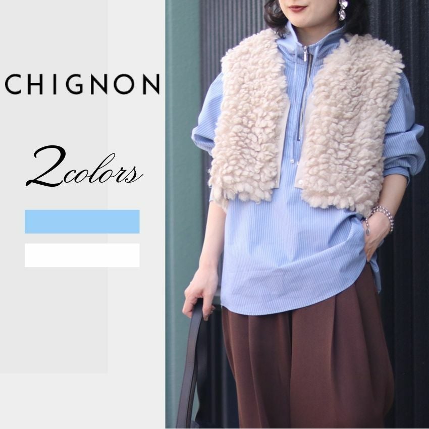 CHIGNON/シニヨン ストライプアノラックSH 1854-058BZ シャツ 25秋冬