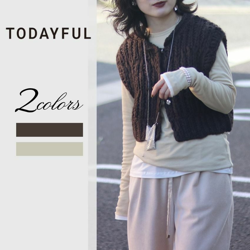 TODAYFUL　Mix Handknit Vest ミックスハンドニット TODAYFUL/トゥデイフル Mix Handknit Vest ミックスハンドニットベスト