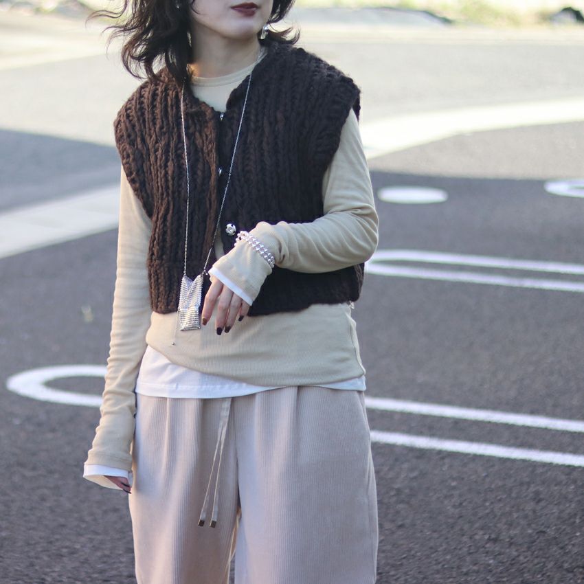 TODAYFUL/トゥデイフル Mix Handknit Vest ミックスハンドニットベスト