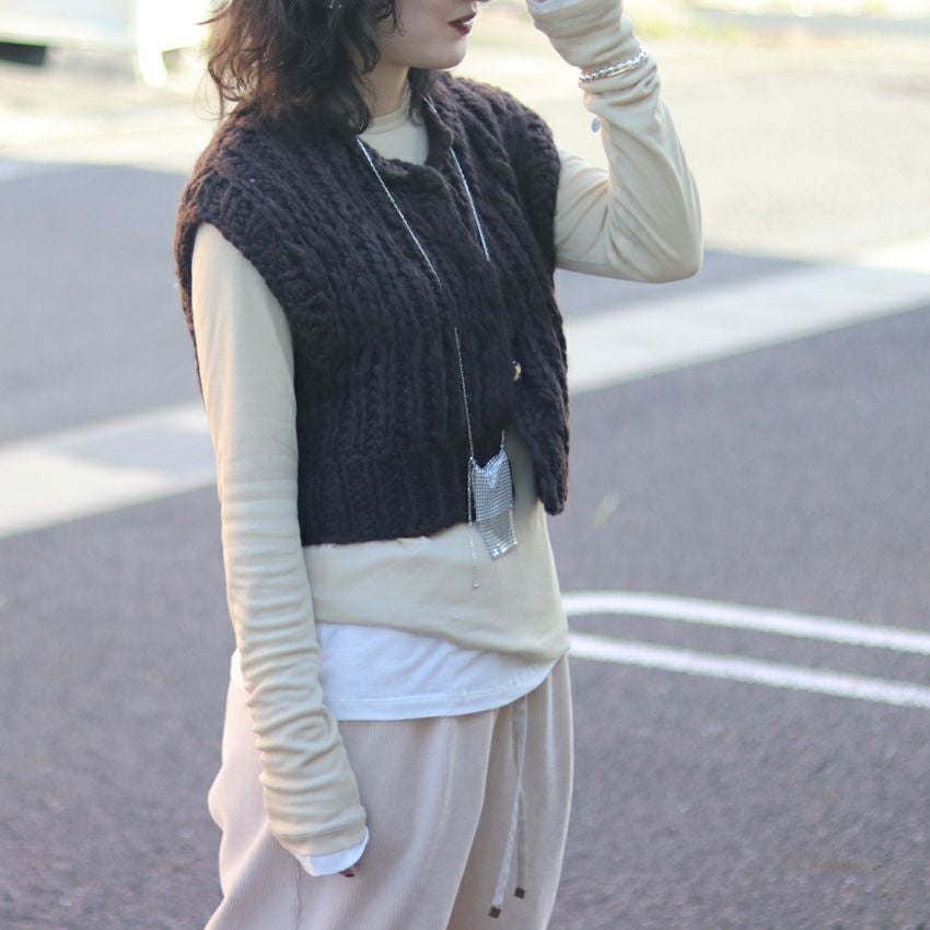 TODAYFUL/トゥデイフル Mix Handknit Vest ミックスハンドニットベスト