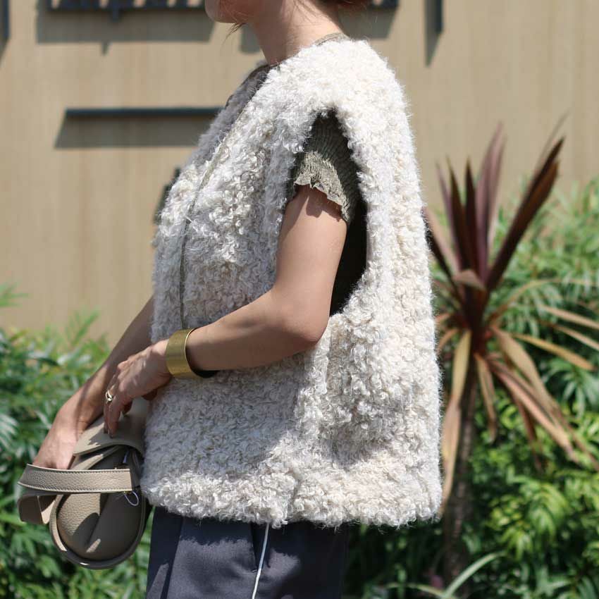 Ballsey/ボールジィ ミックスファー Vネックベスト 11015401001 ベスト