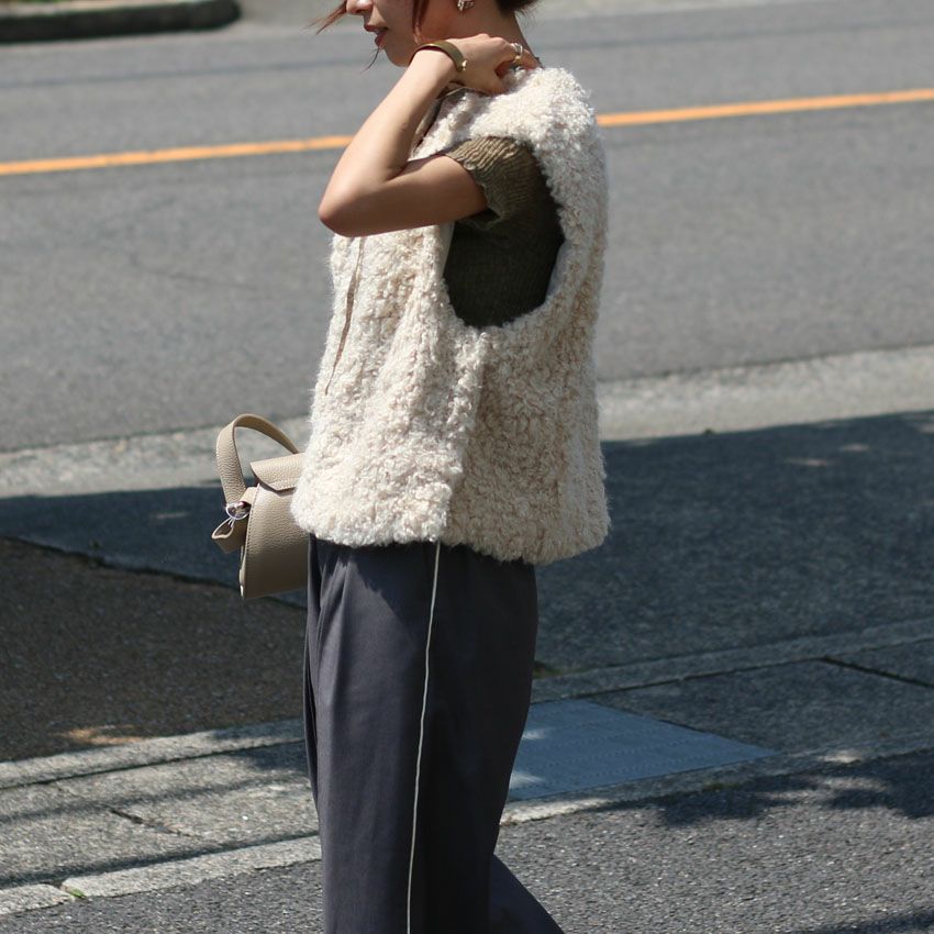 Ballsey/ボールジィ ミックスファー Vネックベスト 11015401001 ベスト