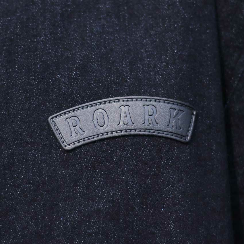 【美品】ロアーク リバイバル ノーカラー ストレッチ デニムジャケット L 黒 ROARK REVIVAL/ロアークリバイバル デニムノーカラーブルゾン RJJ1158